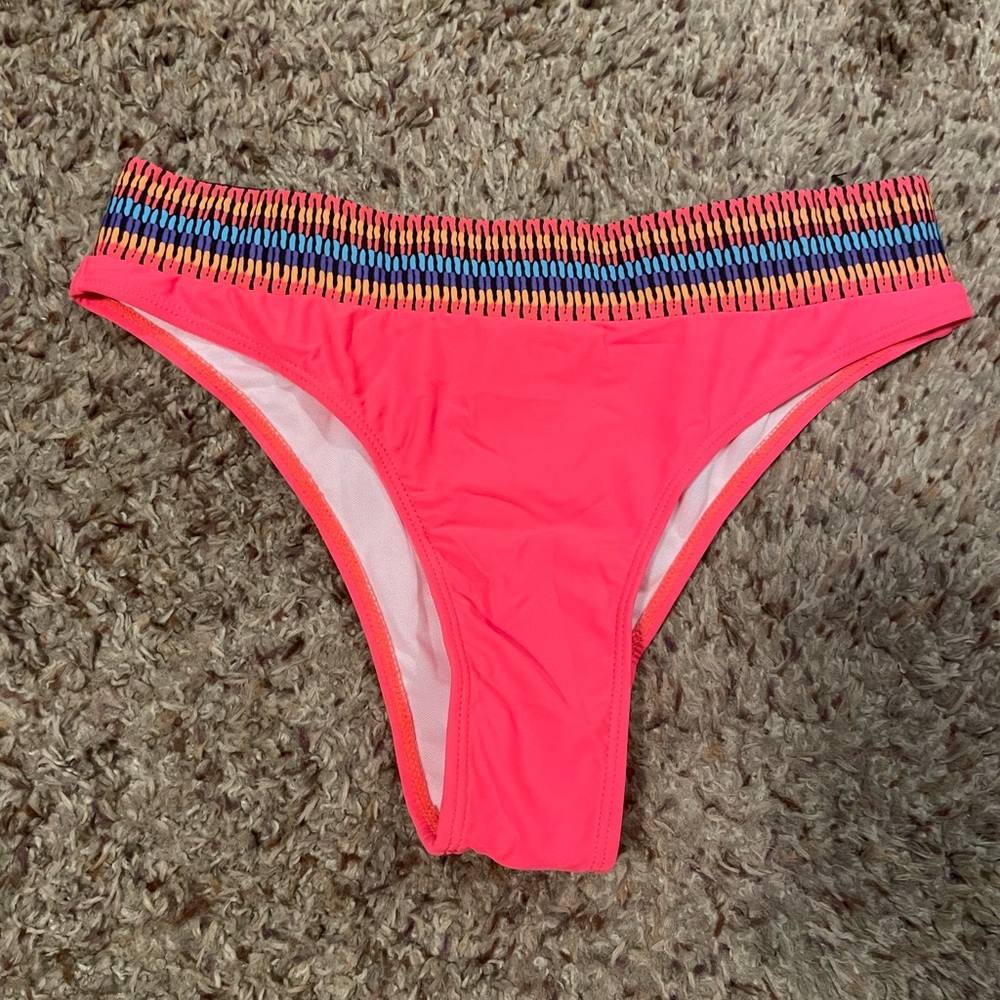 High waisted swim bottoms.